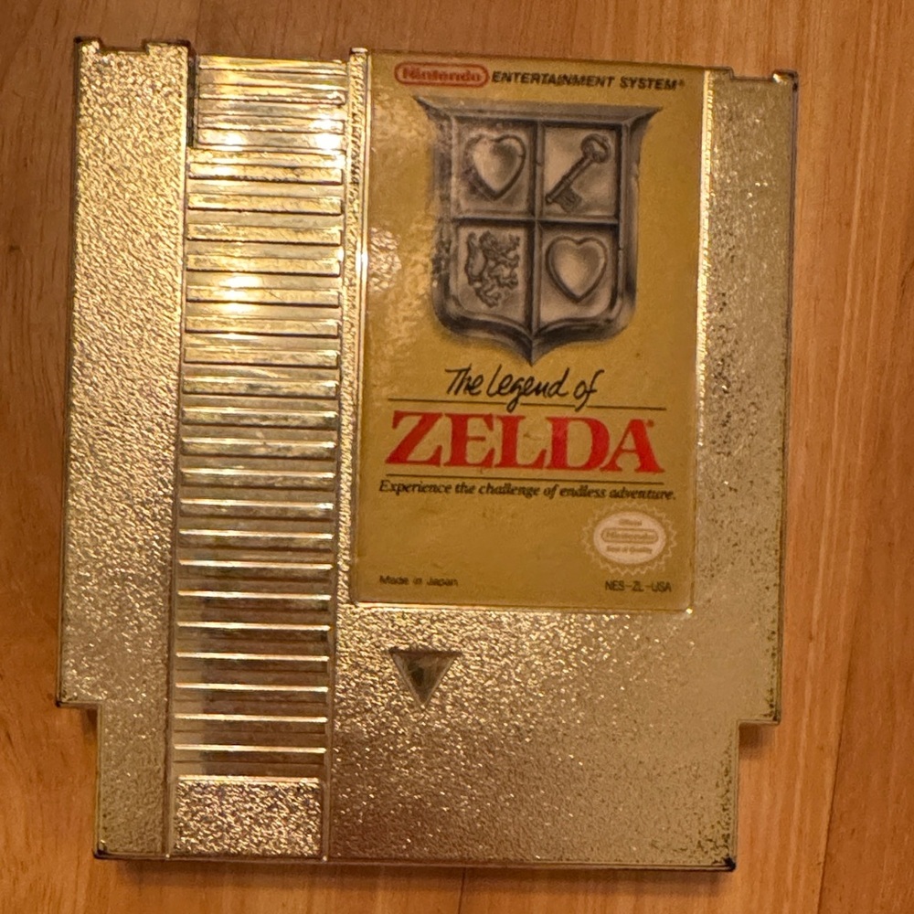 Nintendo Gold The Legend of Zelda NES Cartridge with Red Label